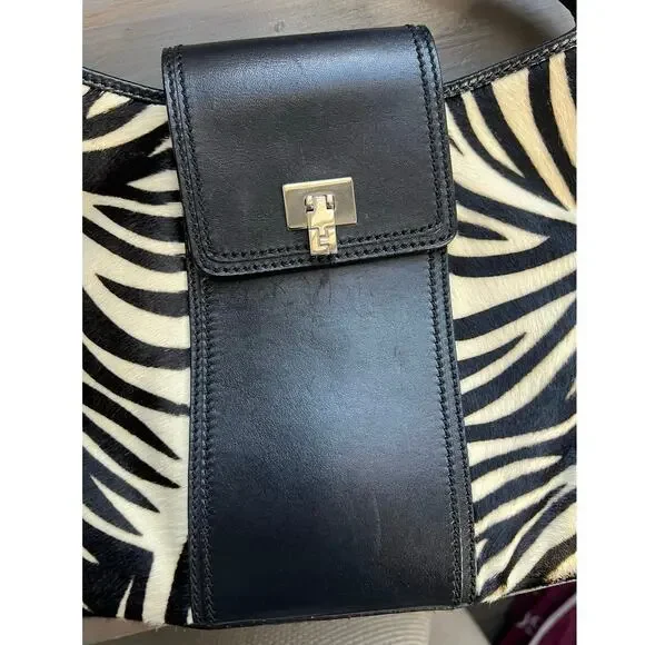 Lambertson Truex zebra shoulder bag purse calf hair Y2K designer - Picture 13 of 15